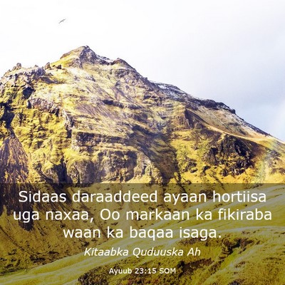 Picture 03 - Ayuub 23:15 SOM - Sidaas daraaddeed ayaan hortiisa uga naxaa, Oo - Bible Verse Picture