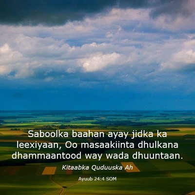 Picture 03 - Ayuub 24:4 SOM - Saboolka baahan ayay jidka ka leexiyaan, Oo - Bible Verse Picture