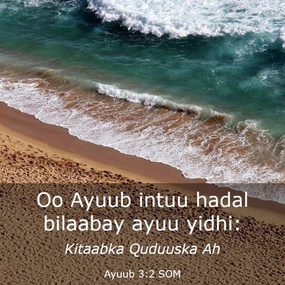 Picture 03 - Ayuub 3:2 SOM - Oo Ayuub intuu hadal bilaabay ayuu - Bible Verse Picture