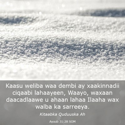 Picture 03 - Ayuub 31:28 SOM - Kaasu weliba waa dembi ay xaakinnadii ciqaabi - Bible Verse Picture