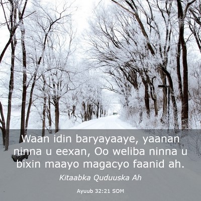 Picture 03 - Ayuub 32:21 SOM - Waan idin baryayaaye, yaanan ninna u eexan, Oo - Bible Verse Picture