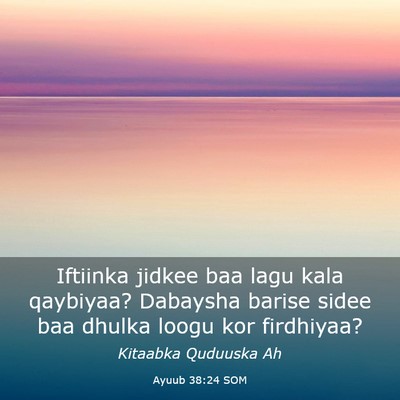 Picture 03 - Ayuub 38:24 SOM - Iftiinka jidkee baa lagu kala qaybiyaa? Dabaysha - Bible Verse Picture