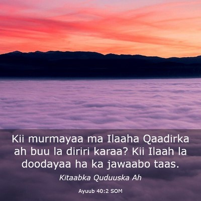 Picture 03 - Ayuub 40:2 SOM - Kii murmayaa ma Ilaaha Qaadirka ah buu la diriri - Bible Verse Picture