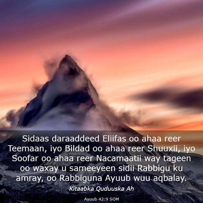 Picture 03 - Ayuub 42:9 SOM - Sidaas daraaddeed Eliifas oo ahaa reer Teemaan, - Bible Verse Picture