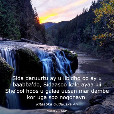 Picture 03 - Ayuub 7:9 SOM - Sida daruurtu ay u libidho oo ay u baabba'do, - Bible Verse Picture