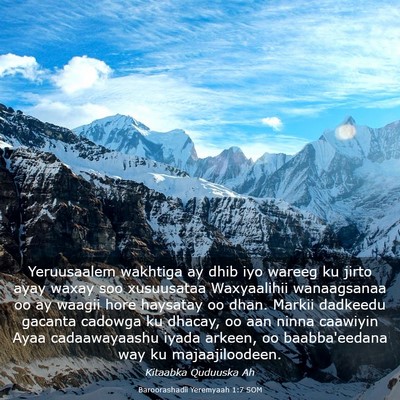 Picture 03 - Baroorashadii Yeremyaah 1:7 SOM - Yeruusaalem wakhtiga ay dhib iyo wareeg ku jirto - Bible Verse Picture