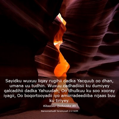 Picture 03 - Baroorashadii Yeremyaah 2:2 SOM - Sayidku wuxuu liqay rugihii dadka Yacquub oo - Bible Verse Picture