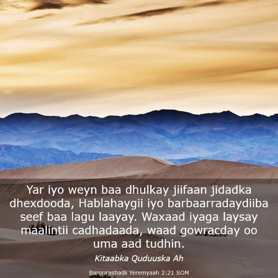 Picture 03 - Baroorashadii Yeremyaah 2:21 SOM - Yar iyo weyn baa dhulkay jiifaan jidadka - Bible Verse Picture
