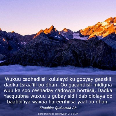 Picture 03 - Baroorashadii Yeremyaah 2:3 SOM - Wuxuu cadhadiisii kululayd ku gooyay geeskii - Bible Verse Picture
