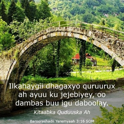 Picture 03 - Baroorashadii Yeremyaah 3:16 SOM - Ilkahaygii dhagaxyo quruurux ah ayuu ku - Bible Verse Picture