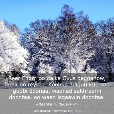 Picture 03 - Baroorashadii Yeremyaah 4:21 SOM - Reer Edom oo dalka Cuus degganow, farax oo - Bible Verse Picture
