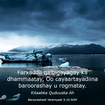 Picture 03 - Baroorashadii Yeremyaah 5:15 SOM - Farxaddii qalbigayagay ka dhammaatay, Oo - Bible Verse Picture