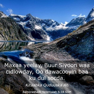 Picture 03 - Baroorashadii Yeremyaah 5:18 SOM - Maxaa yeelay, Buur Siyoon waa cidlowday, Oo - Bible Verse Picture