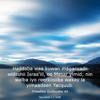 Picture 03 - Baxniintii 1:1 SOM - Haddaba waa kuwan magacyadii wiilashii Israa'iil, - Bible Verse Picture