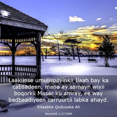Picture 03 - Baxniintii 1:17 SOM - Laakiinse umulisooyinkii Ilaah bay ka cabsadeen, - Bible Verse Picture