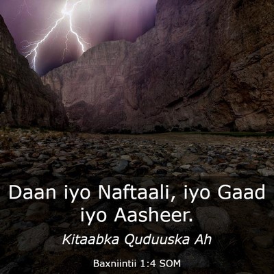 Picture 03 - Baxniintii 1:4 SOM - Daan iyo Naftaali, iyo Gaad iyo - Bible Verse Picture
