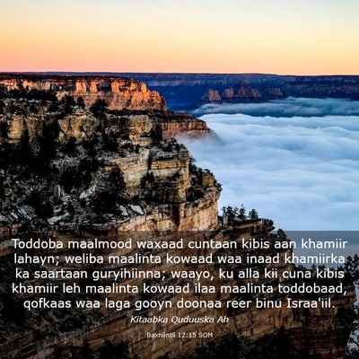 Picture 03 - Baxniintii 12:15 SOM - Toddoba maalmood waxaad cuntaan kibis aan khamiir - Bible Verse Picture