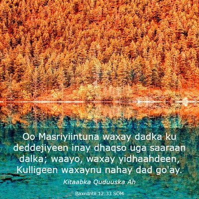 Picture 03 - Baxniintii 12:33 SOM - Oo Masriyiintuna waxay dadka ku deddejiyeen inay - Bible Verse Picture