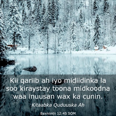 Picture 03 - Baxniintii 12:45 SOM - Kii qariib ah iyo midiidinka la soo kiraystay - Bible Verse Picture