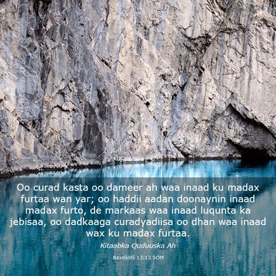 Picture 03 - Baxniintii 13:13 SOM - Oo curad kasta oo dameer ah waa inaad ku madax - Bible Verse Picture
