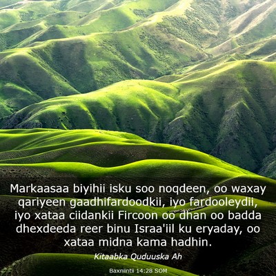 Picture 03 - Baxniintii 14:28 SOM - Markaasaa biyihii isku soo noqdeen, oo waxay - Bible Verse Picture