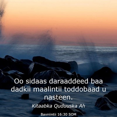 Picture 03 - Baxniintii 16:30 SOM - Oo sidaas daraaddeed baa dadkii maalintii - Bible Verse Picture