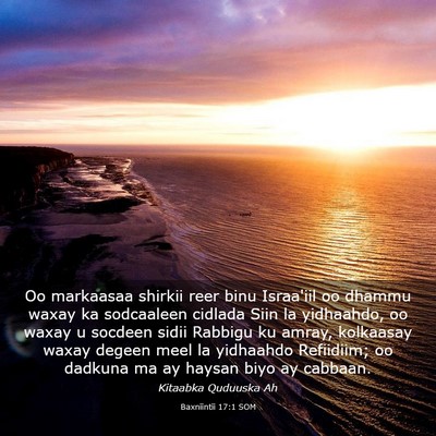 Picture 03 - Baxniintii 17:1 SOM - Oo markaasaa shirkii reer binu Israa'iil oo - Bible Verse Picture