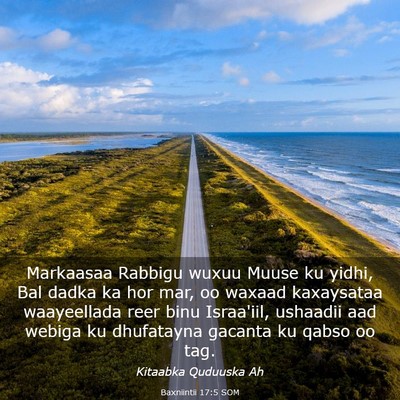 Picture 03 - Baxniintii 17:5 SOM - Markaasaa Rabbigu wuxuu Muuse ku yidhi, Bal dadka - Bible Verse Picture