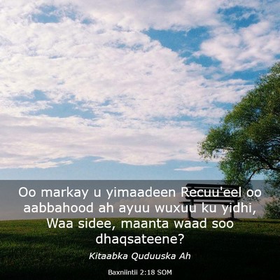 Picture 03 - Baxniintii 2:18 SOM - Oo markay u yimaadeen Recuu'eel oo aabbahood ah - Bible Verse Picture