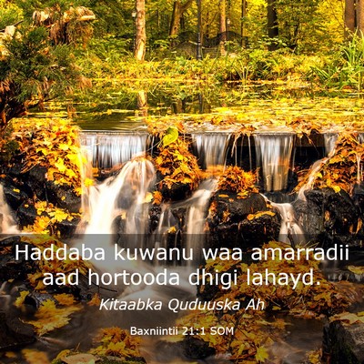 Picture 03 - Baxniintii 21:1 SOM - Haddaba kuwanu waa amarradii aad hortooda dhigi - Bible Verse Picture