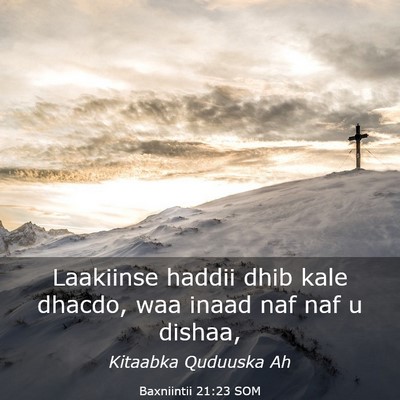 Picture 03 - Baxniintii 21:23 SOM - Laakiinse haddii dhib kale dhacdo, waa inaad naf - Bible Verse Picture