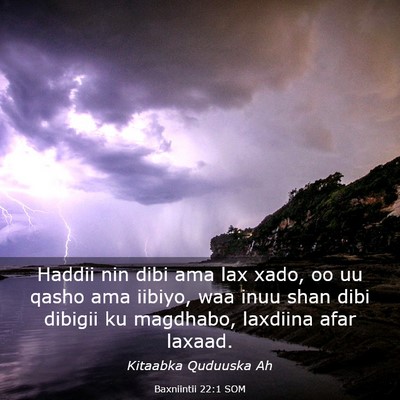 Picture 03 - Baxniintii 22:1 SOM - Haddii nin dibi ama lax xado, oo uu qasho ama - Bible Verse Picture