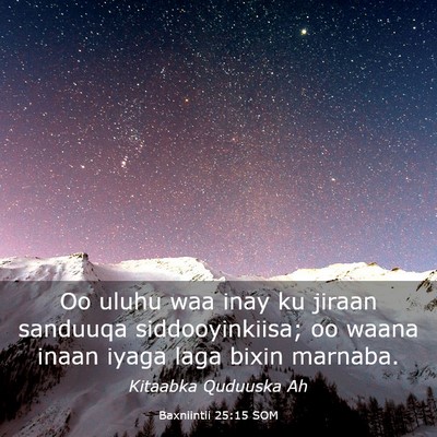 Picture 03 - Baxniintii 25:15 SOM - Oo uluhu waa inay ku jiraan sanduuqa - Bible Verse Picture