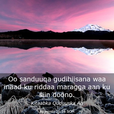 Picture 03 - Baxniintii 25:16 SOM - Oo sanduuqa gudihiisana waa inaad ku riddaa - Bible Verse Picture