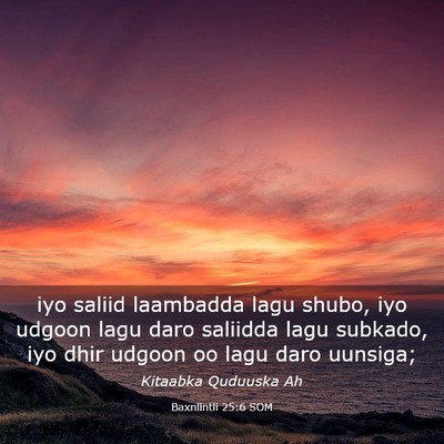 Picture 03 - Baxniintii 25:6 SOM - iyo saliid laambadda lagu shubo, iyo udgoon lagu - Bible Verse Picture