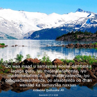 Picture 03 - Baxniintii 27:3 SOM - Oo waa inaad u samaysaa weelal dambaska lagaga - Bible Verse Picture