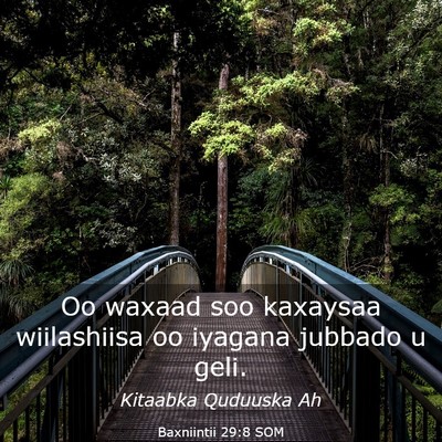 Picture 03 - Baxniintii 29:8 SOM - Oo waxaad soo kaxaysaa wiilashiisa oo iyagana - Bible Verse Picture