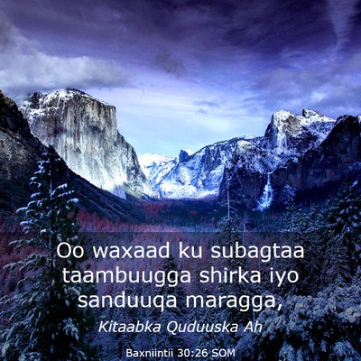 Picture 03 - Baxniintii 30:26 SOM - Oo waxaad ku subagtaa taambuugga shirka iyo - Bible Verse Picture