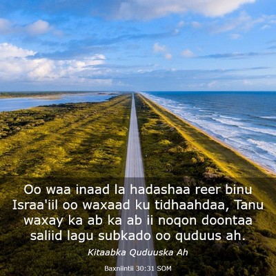 Picture 03 - Baxniintii 30:31 SOM - Oo waa inaad la hadashaa reer binu Israa'iil oo - Bible Verse Picture
