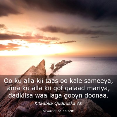 Picture 03 - Baxniintii 30:33 SOM - Oo ku alla kii taas oo kale sameeya, ama ku alla - Bible Verse Picture
