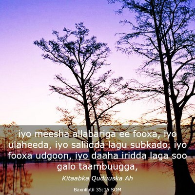 Picture 03 - Baxniintii 35:15 SOM - iyo meesha allabariga ee fooxa, iyo ulaheeda, iyo - Bible Verse Picture