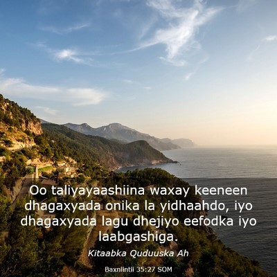 Picture 03 - Baxniintii 35:27 SOM - Oo taliyayaashiina waxay keeneen dhagaxyada onika - Bible Verse Picture