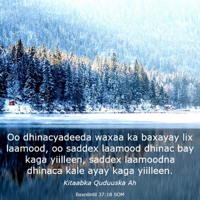 Picture 03 - Baxniintii 37:18 SOM - Oo dhinacyadeeda waxaa ka baxayay lix laamood, oo - Bible Verse Picture