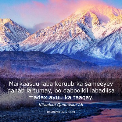 Picture 03 - Baxniintii 37:7 SOM - Markaasuu laba keruub ka sameeyey dahab la tumay, - Bible Verse Picture