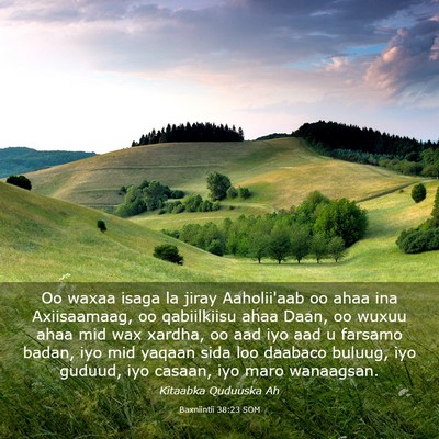 Picture 03 - Baxniintii 38:23 SOM - Oo waxaa isaga la jiray Aaholii'aab oo ahaa ina - Bible Verse Picture