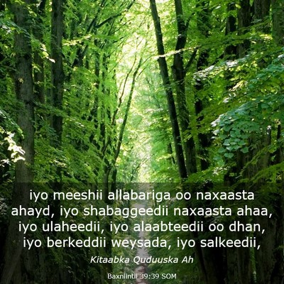 Picture 03 - Baxniintii 39:39 SOM - iyo meeshii allabariga oo naxaasta ahayd, iyo - Bible Verse Picture