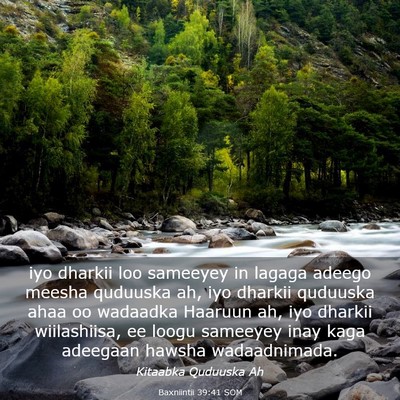 Picture 03 - Baxniintii 39:41 SOM - iyo dharkii loo sameeyey in lagaga adeego meesha - Bible Verse Picture