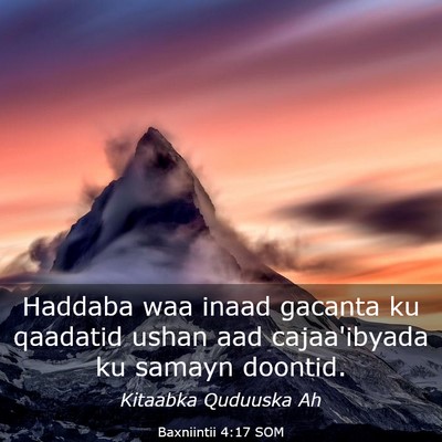 Picture 03 - Baxniintii 4:17 SOM - Haddaba waa inaad gacanta ku qaadatid ushan aad - Bible Verse Picture