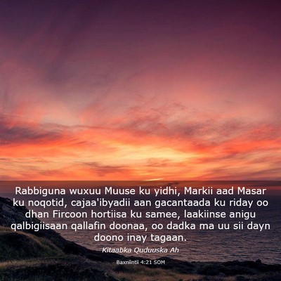 Picture 03 - Baxniintii 4:21 SOM - Rabbiguna wuxuu Muuse ku yidhi, Markii aad Masar - Bible Verse Picture