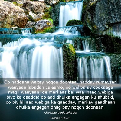 Picture 03 - Baxniintii 4:9 SOM - Oo haddana waxay noqon doontaa, hadday rumaysan - Bible Verse Picture